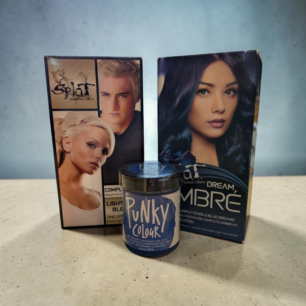 3 for 1 LOT: SPLAT Complete Bleach Kit, Ombré Kit, & JEROME RUSSELL Punky Color